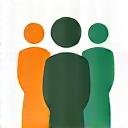 Icon representing a group of diverse people connecting, symbolizing community